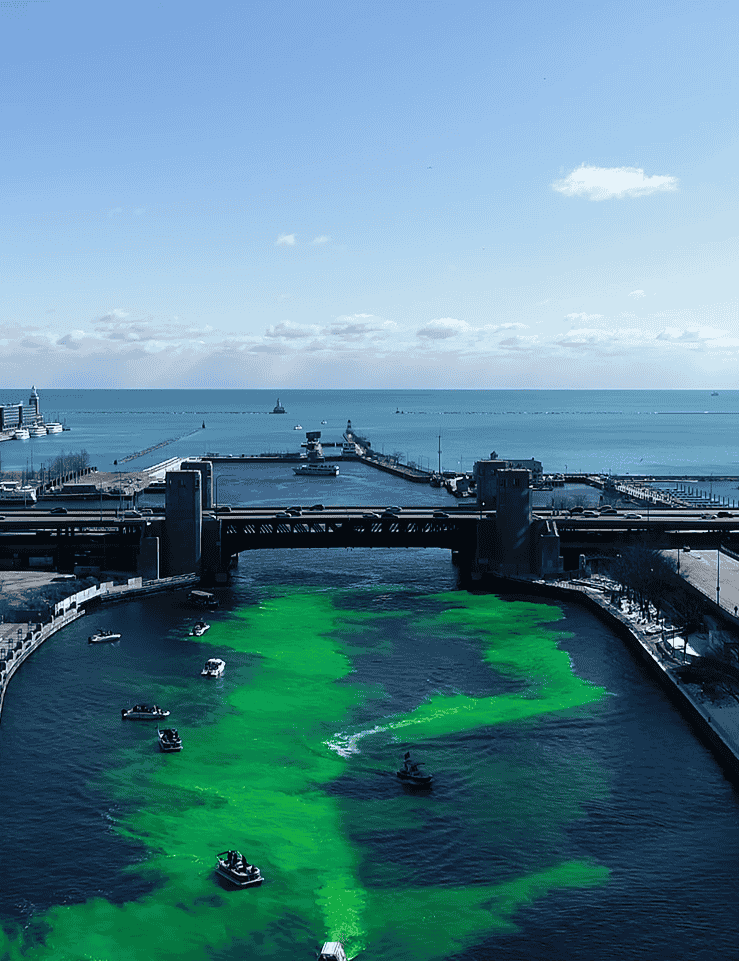 St. Patrick’s Day in Chicago Bridge View