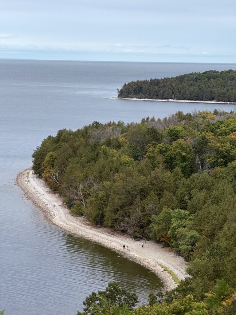 The shoreline at Sven's Bluff within Peninsula State Park in Door County, Wisconsin
