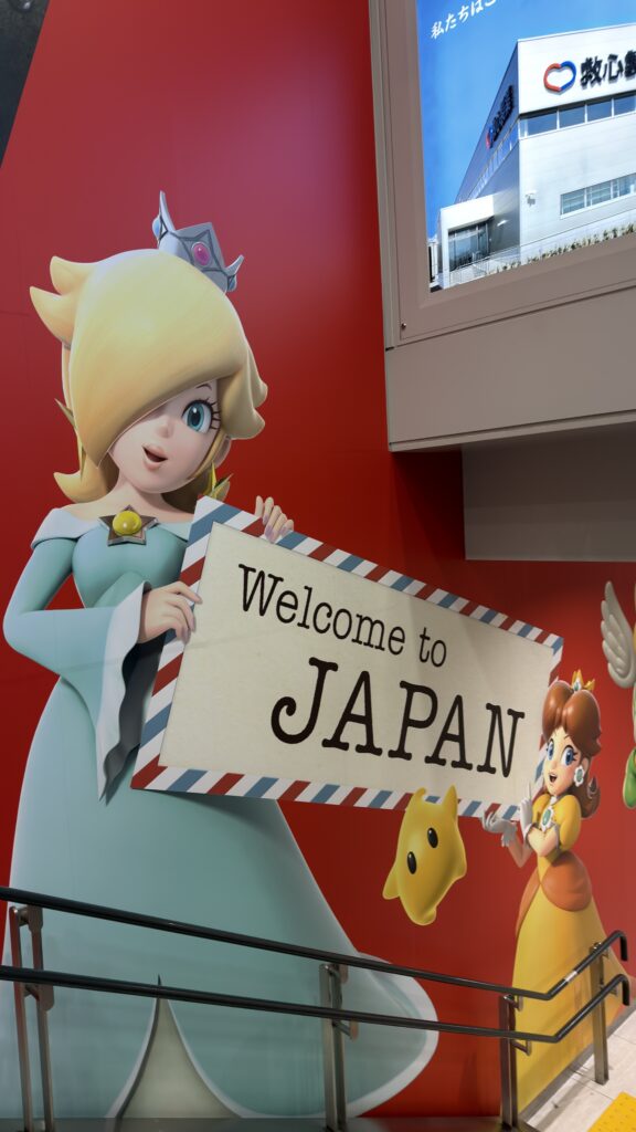 Princess Peach 'Welcome to Japan' mural at Nintendo Tokyo, Shibuya